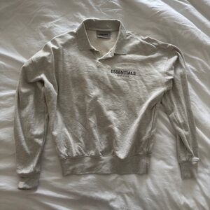 Essentials - Off-White French Terry Long Sleeve Polo